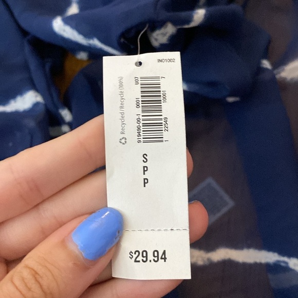 NWT Women’s Blue and White Striped Sheer Button Down Shirt Size S - Picture 8 of 8